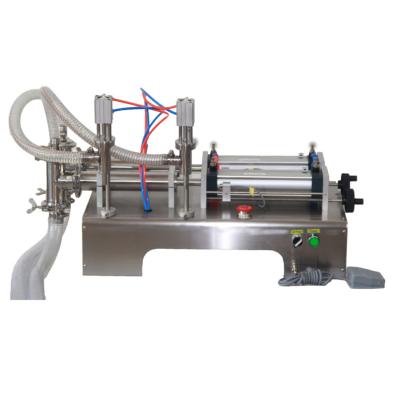 China Food 2 Filling Heads Semi-automatic Liquid Filling Machine For Milk Or Other 10-100ml Liquid for sale