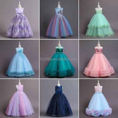 China High Quality Anti-wrinkle Children Clothing Wholesale Lolita Princess Lace Mesh Party Summer Girl Dress for sale