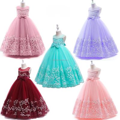 China wholesale Luxury Children's Birthday Party Gauze Mesh Dress Evening Princess Girl's Anti-wrinkle Chiffon Dress for sale