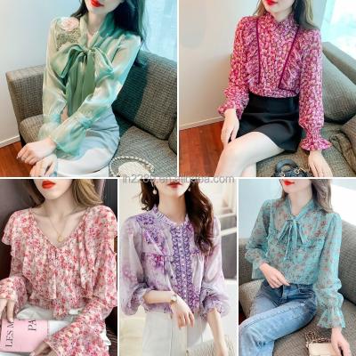 China Wholesale Women's Top Sexy Chiffon Summer Shirt New Bubble Flower Sleeve Women's High End Anti-Shrink Lace for sale