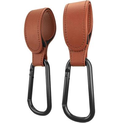 China SUNNUO Leather Cloth Leather Hot Selling Multifunctional Mountain Baby Stroller Hook With Leather Cloth Metal Buckle for sale