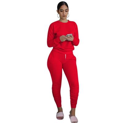 China 2020 New Arrivals Women's 2 Exclusive Hot Selling Breathable Fashionable Two Piece Set Workout Long Sleeve Autumn Tops Stacked Pants for sale