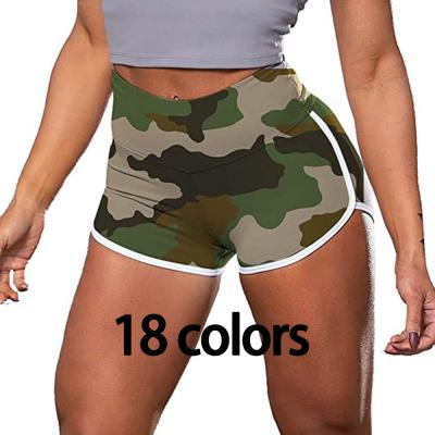 China Wholesale Plus Size Women Camouflage Printed Gaiters With Pocket Spandex Sports High Waist Yoga Biker Shorts for sale