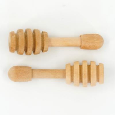 China Custom Eco-Friendly Portable Spoon Sustainable Wooden Logo Natural Small Honey Dipper Sticks for sale