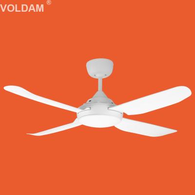 China Hotel 48/52 INCH LED Light Fully Cast 4 Blades Electric Ceiling Fan Household Fan With Remote / Wall Control for sale