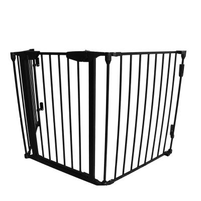 China 3 Panel Metal Folding Dog Fence Chimney Easily Assembled Easy Latch Barrier for sale