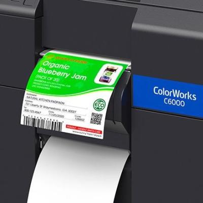 China food & Beverage factory color memjet inkjet printer Epson colorwork 6500 CMYK printer color printer for inkjet pp gloss label for sale