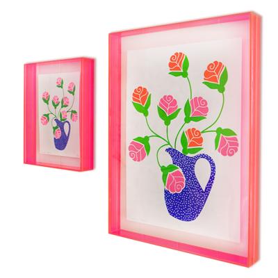 China Creativity And Simplicity Neon Yellow Acrylic Frame Environmental Friendly Special Custom for sale