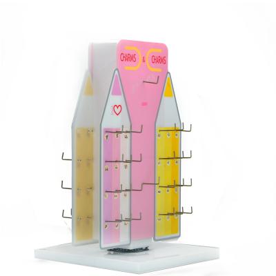 China Fashion Environmental Friendly Custom Metal Hook Display Screen Printing Acrylic Display Rack for sale