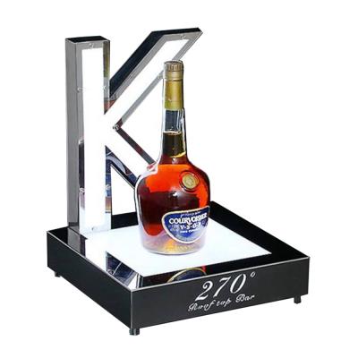 China Environmental Friendly Custom Lighted Liquor Acrylic Wine Display Base for sale