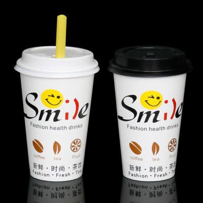 China Factory Single Wall Low Price Complete Sets Drink Paper Cup Lid And Sucker for sale