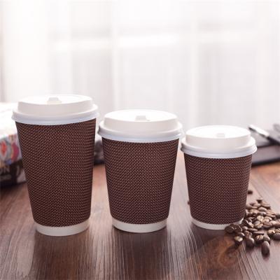 China Popular Disposable DOUBLE WALL Double / Ripple Paper Coffee Wall / Single 12oz Eco Friendly Cups for sale