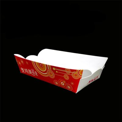 China Disposable Eco - Friendly Fast Food Paper Cardboard Food Tray For Salad Fried Chicken for sale