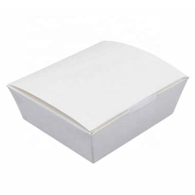 China Disposable Disposable White Cardboard Salad Box With Laminated Paper for sale