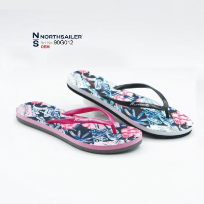 China Fashion Trend Cheap High Quality Classic Printed Tropical Floral Flip Flops Beach Slippers Sandals For Ladies Women for sale