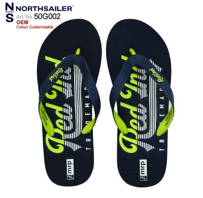 China Fashion trend high quality pvc strappy thongs printed embossed pslogan flip flops fashion beach sandals for men for sale