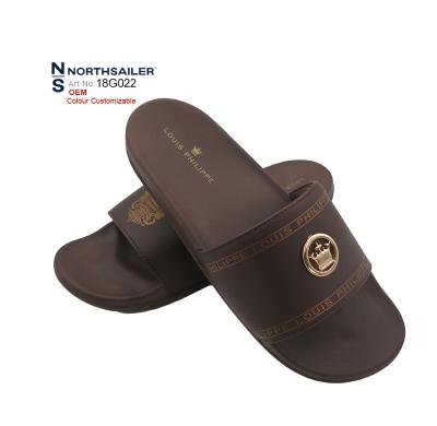 China Cushioning Designer Custom Cushion EVA Fashion Slides Slippers Very Soft Anti-skid PU Mules Casual Slides For Men for sale