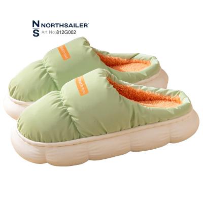 China 2022 New Winter Waterproof Plush Bread Molded Anti Slip Slippers Warm Cushioning Slip On Slippers For Ladies for sale