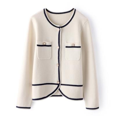 China CC Anti Shrink Women Style 100% Pure Cashmere Office Lady Long Sleeve Cashmere Thick Cardigan Sweaters Jacket Customizable Clothing FEDEX for sale