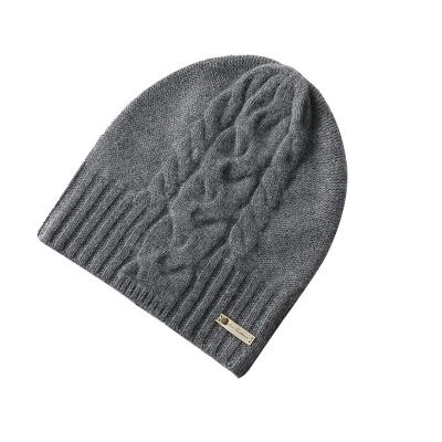 China 2023 Sale 100% Women's Autumn And Winter Warm Stranded Cashmere Knitted Hat Thickened By 26 Pure Cashmere Warm Strands for sale