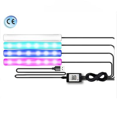 China Amazon Hot Selling 4pcs Car Interior Atmosphere Car Interior Atmosphere Led Lights Flexible Strip 5050 Strip Light Wholesale 12v Car Atmosphere Light for sale