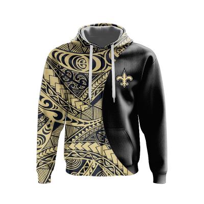 China 2021 New Nfl Print Breathable Custom Tribal Hoodies Plus Size Pullover Unisex Polyester Women Oversized Hoodies for sale