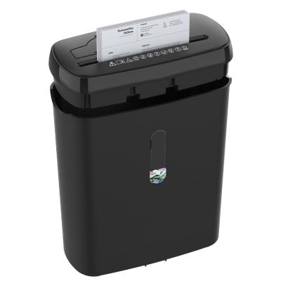 China SD108P 8 hojas máquina de trituración de papel de oficina cortado en tiras para documentos de tarjetas de crédito y disco de CD con 11L Bin en venta