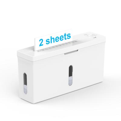 Cina Nuova attrezzatura per ufficio P5 livello CS201C A4 2 Sheet Destroyer per ufficio Desktop Paper Shredder Machine Colore bianco in vendita