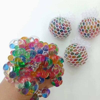 China Relieve Rubber Ball Toy Mesh Squishy Ball Stress Bead Squeeze Grape Ball Squishy Ball for sale