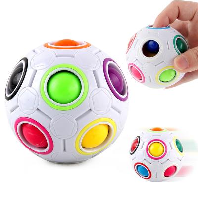 China New Arrival Rotating Sensory Puzzle Cube Decompression Stress Rainbow Ball Magical Moving Person Toy For Kids for sale