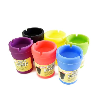 China Wholesale Plastic Peep Luminous Plastic Ashtray For Car Cup Holder That Glow In The Dark for sale