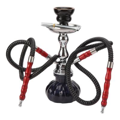 China Full Set Ceramic Travel Double Two Bowl Hose Shisha Hookah Narguile Handmade for sale