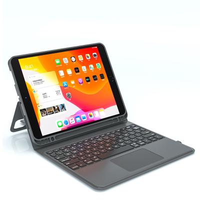 China Shenzhen Wireless Made PU leather bluetooth wireless keyboard cover with touchpad for 2018 11 inch iPad Pro for sale