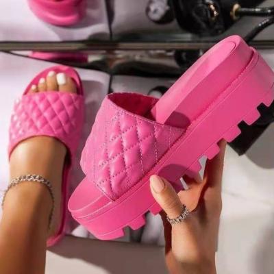 China Fashion Trend Women's Summer High Heel Chunky Bottom Sandals Large Size Flat Sandals for sale