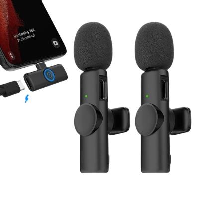 China Interview Wireless Microphone K9 K8 Mic Lavalier 1 Drag 2 Mini Microphone Wireless Recording Professional Portable Wireless Microphone Mic For Phone for sale