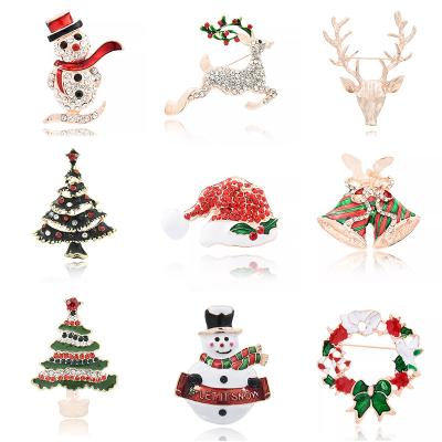 China GREATYTANG ALLOY Brooch Snowman Elk Pin Claus Christmas Tree Bell Boots Corsage Alloy Drip for sale