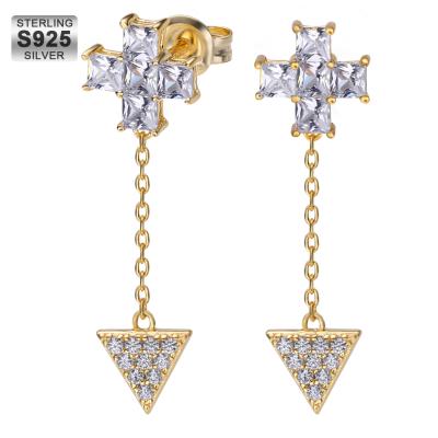 China Hiphop 925 Drops CZ Drop Earrings CZ Jewelry Hip Hop Dangle Mens Jewelry Wholesale Iced Out 925 Sterling Earring Hooks Hoop Earings for sale