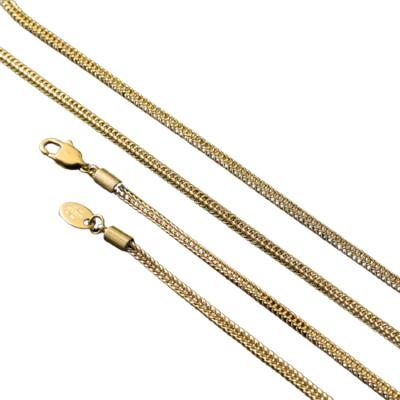 China Hiphop Drop Shipping RTS Jewelry No MOQ Stainless Steel 2.5mm Franco Chain Necklace For Amazon Gold Plated Ebay Wish Lobster Clasp for sale