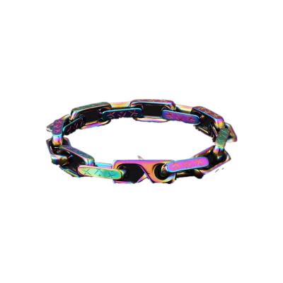 China GREATYTANG New Design Fashion Colorful Men's Large 10mm Stainless Steel Rainbow Paperclip Bracelet CLASSIC for sale