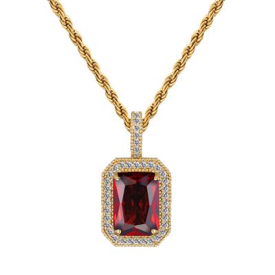 China Factory Wholesale Iced Out Natural 5A White Gold CZ Stone Crystal Pendants 14K High Quality Charms Gemstone Necklace Pendant for sale