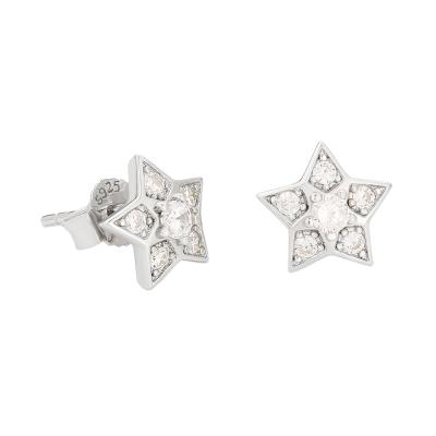 China Hiphop Greatytang Fashion Round Cut Star 925 Sterling Silver CZ Zircon Stud Earrings For Women Men for sale