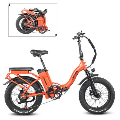 China Multifunctional rattan SI big fat tire ebike 750w full suspension 20 inch folding electric bike for sale