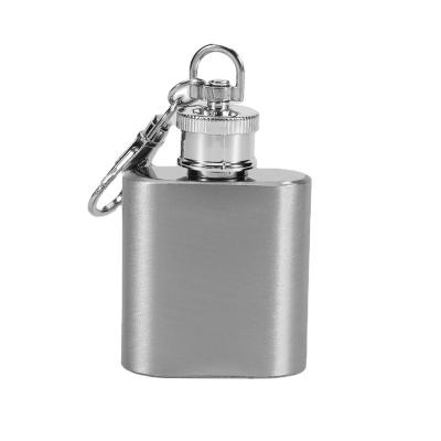 China Factory Direct Selling Whiskey 1oz/2oz Minimalist Stainless Steel Funnel Pitcher Matte Pitcher With Key Chain for sale