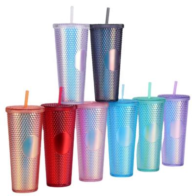 China Wholesale Custom Logo Double Layer Viable Lean Tumblers Glitter Tumbler AS Insulated Glitter Tumbler 24 oz with Customizable Straw and Lid for sale