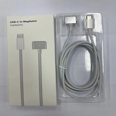 China Super Charging High Quality Super Fast USB C To 3 Magnetic Charging Data Cable For Apple Macbook 3 Notebook Charger Line for sale