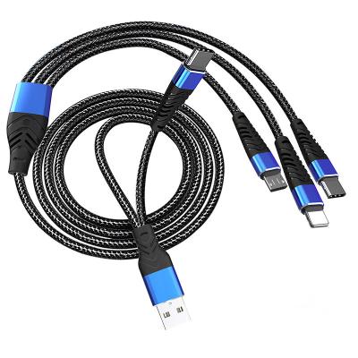 China 1.2M Super Fast Charging OD3.5MM Braided Phone Cable For Micro Type C Mobile Phone PD 2in3 5in1 Usb IOS Super Fast Charging Cable for sale