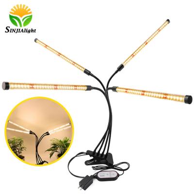 China Seed Starting SINJIAlight Garden 4 Head 80W Smart Timing Dimming Flexible Desk Grow Lamp With USB Charger for sale