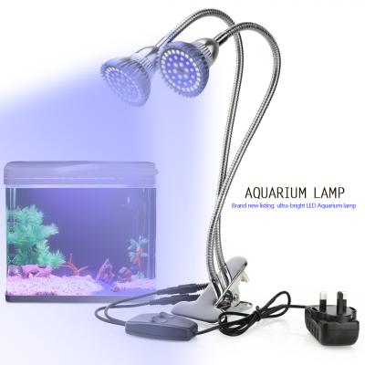 China Seed Starting Dual Head 24W Led Aquarium Light LED Clip Grow Light SZ0001 For Aquaponics Ecosystem for sale