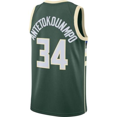 China Mens #34 Giannis Antetokounmpo Jersey Basketball Jerseys Antibacterial Stitched Uniform Top Shirts Sublimated Mesh Basketball Jersey Custom Made for sale