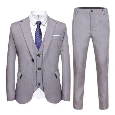 China Wholesale Waterproof Slim Fit 3 Piece Suits Wedding Set Formal Business Men Suit for sale